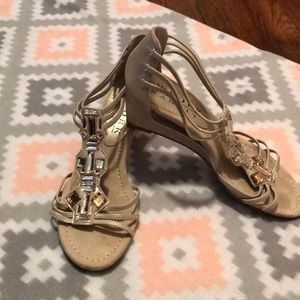 Gold Wedge Sandals